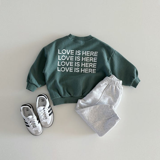 Sweat-shirt ras du cou imprimé lettre au dos